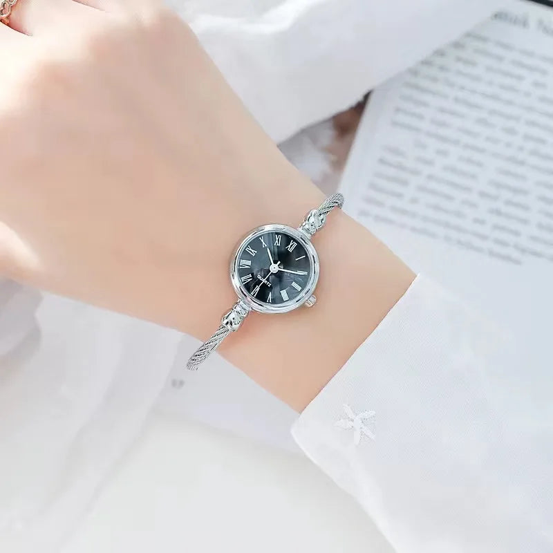 YIKAZE petit Bracelet en or montre de luxe en acier inoxydable rétro dames montre-Bracelet à Quartz mode décontracté mince chaîne montres