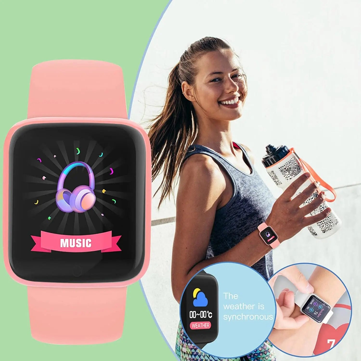 Multifonctionnel Montre Intelligente Hommes Femmes Bluetooth Téléphone Connecté Musique Fitness Sports Bracelet Moniteur de Sommeil Y68 Smartwatch D20