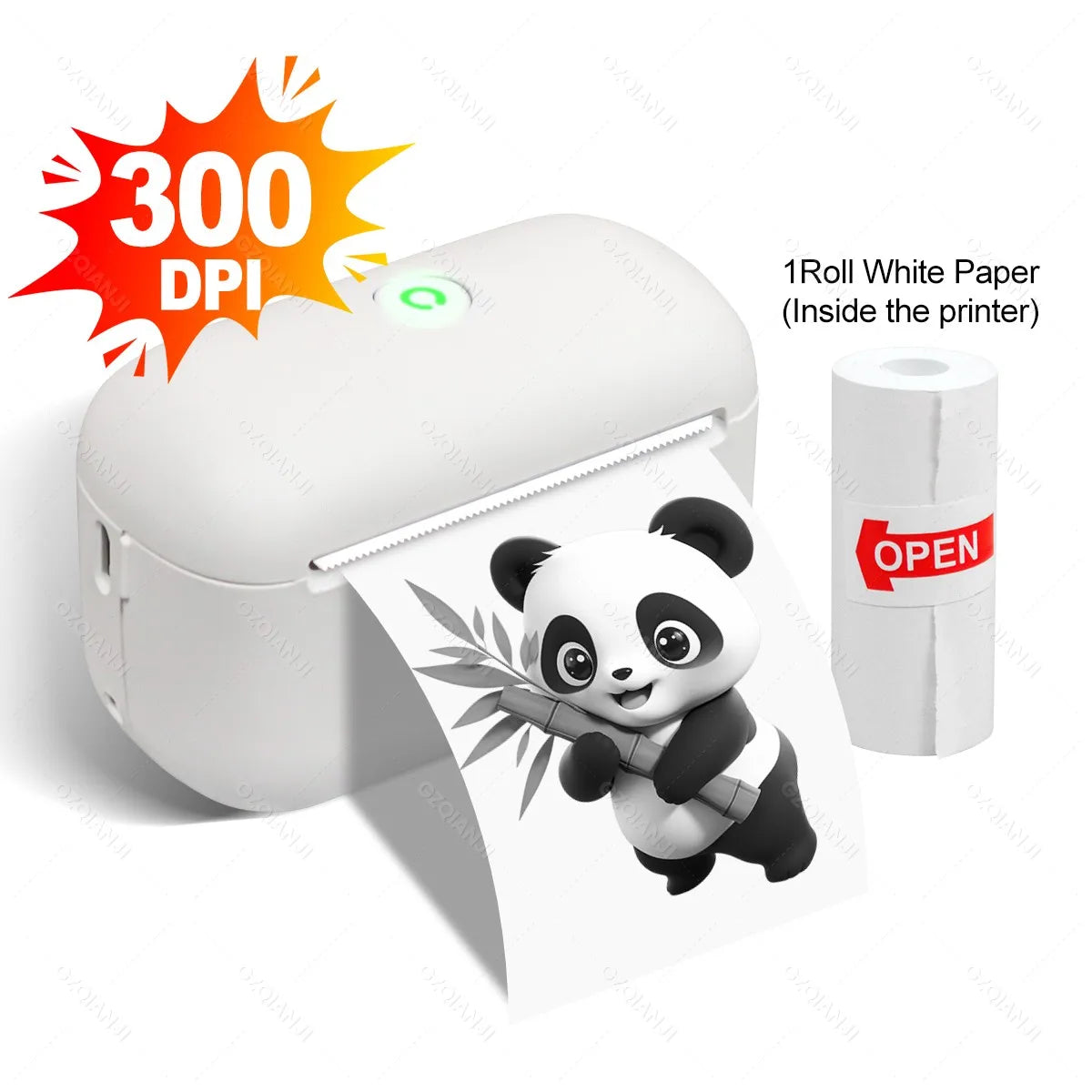 304DPI imprimante thermique de poche Bluetooth Mini imprimante Photo Portable sans fil iOS Android impression et 57mm rouleaux de papier de couleur blanche