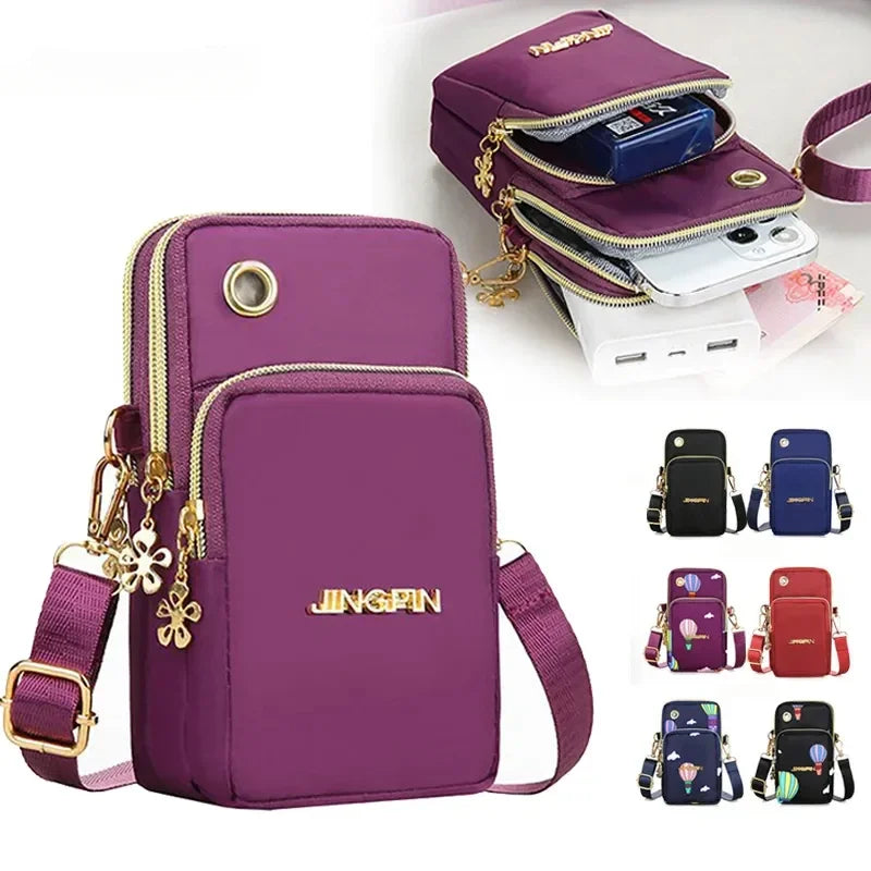 Sac à bandoulière pour téléphone portable pour femme, mini sacs, sac à monnaie de la colonne vertébrale, couverture de course au cou, portefeuille à 3 couches, mode pour maman