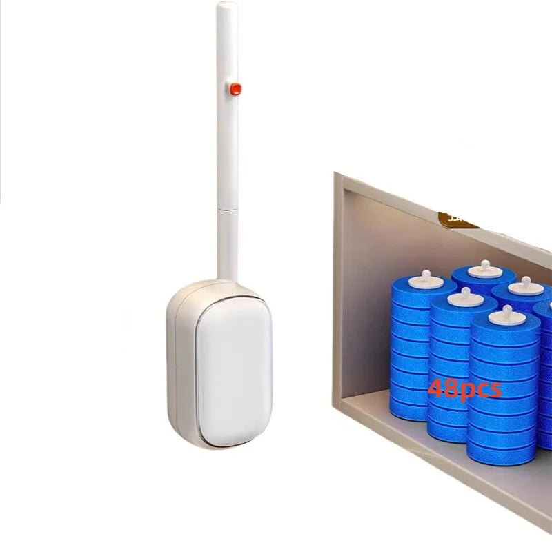 Brosse de toilette jetable, nettoyeur de toilettes mural, tête de remplacement, outil de nettoyage à Long manche, Kit de brosse WC, accessoire de salle de bains