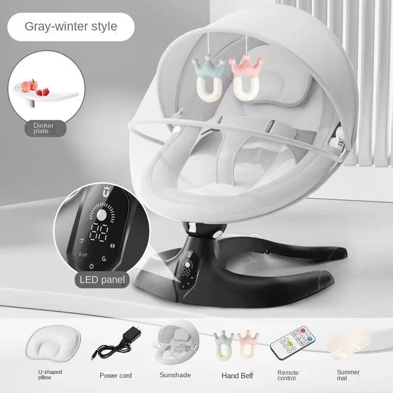 Chaise à bascule électrique Coax Baby God, chaise apaisante pour nouveau-né, berceau de sommeil pour bébé inclinable, lit pouvant s'asseoir et voiler