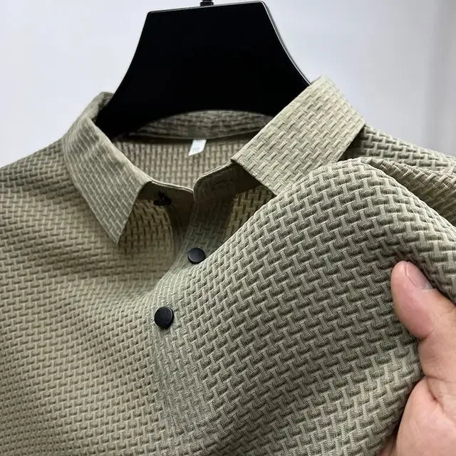 T-shirt à manches courtes pour hommes Cool et respirant POLO Shirt d’affaires Décontracté Absorbant la transpiration Haut