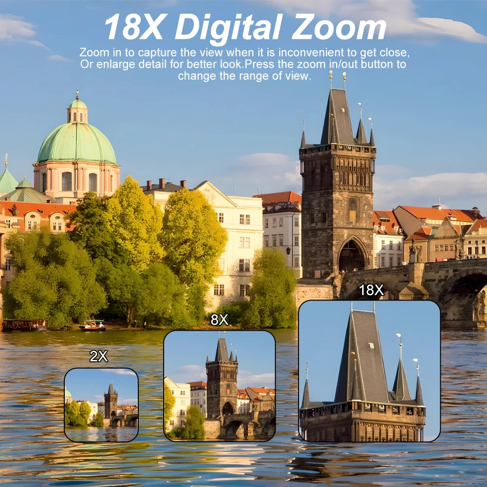Appareil photo de photographie numérique compacte, Zoom numérique 4K 18X, enregistreur vidéo Vlog Vintage YouTube 180 °   Caméra Web WiFi Selfile à écran rabattable