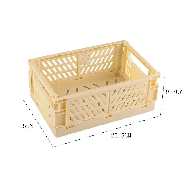 Caisse de rangement pliable en plastique, panier pliable, empilable, mignon, maquillage, bijoux, jouets, boîtes pour boîte de rangement, organisateur Portable