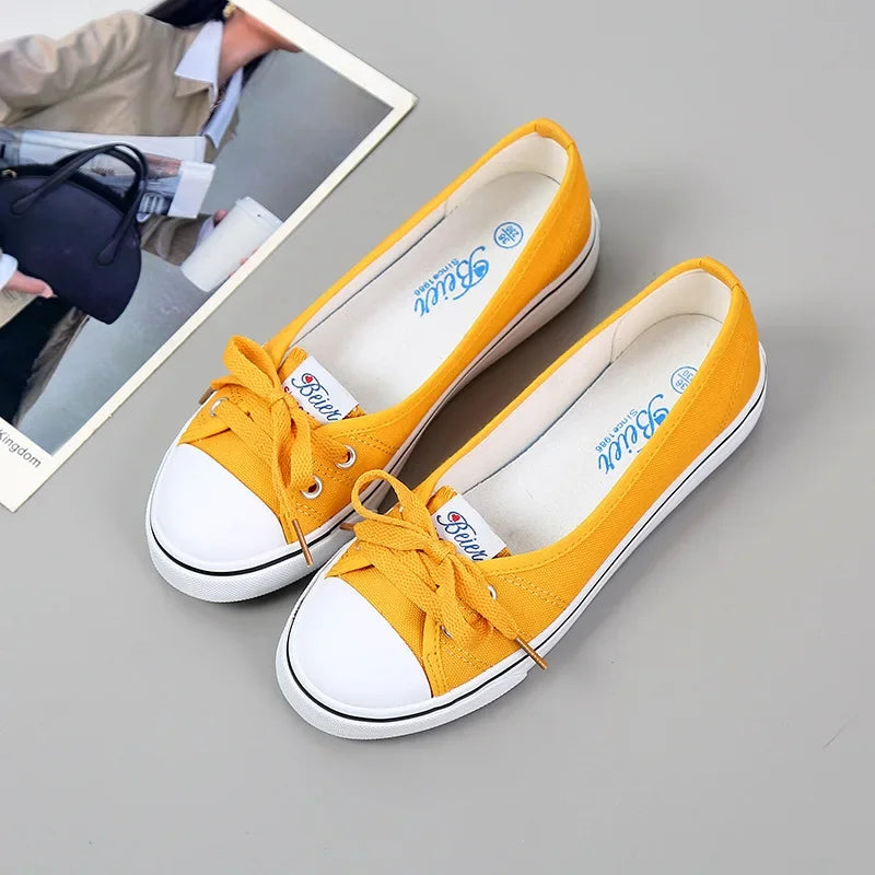 Toile Petit Blanc Peu Profond Coupe Été Plat Sport Casual Dames Soft Sneakers Plateforme Zapatillas De Mujer Tenis Femmes Luxe