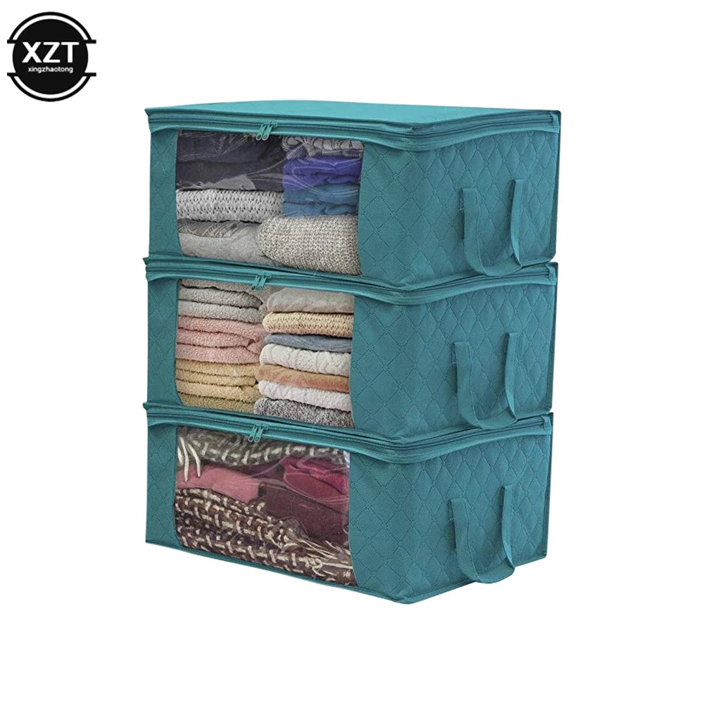 Boîte de rangement pliante pour la maison, étui de collecte de vêtements à la mode, tissu Non tissé avec fermeture éclair, boîte de rangement pour couette résistante à l'humidité