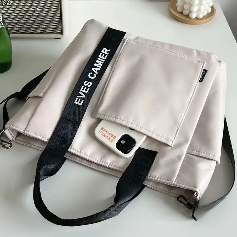 Sac à main en toile imperméable et Nylon, fourre-tout décontracté de grande capacité, sacoches simples à la mode pour écolière, nouvelle collection 2024