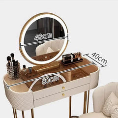 Miroir de maquillage de luxe avec lumière LED, meuble de rangement pour chambre à coucher, salon