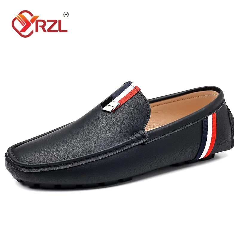 YRZL mocassins blancs hommes mocassins en cuir PU noir pour homme mocassins à enfiler décontractés hommes mocassins confortables chaussures de conduite pour hommes