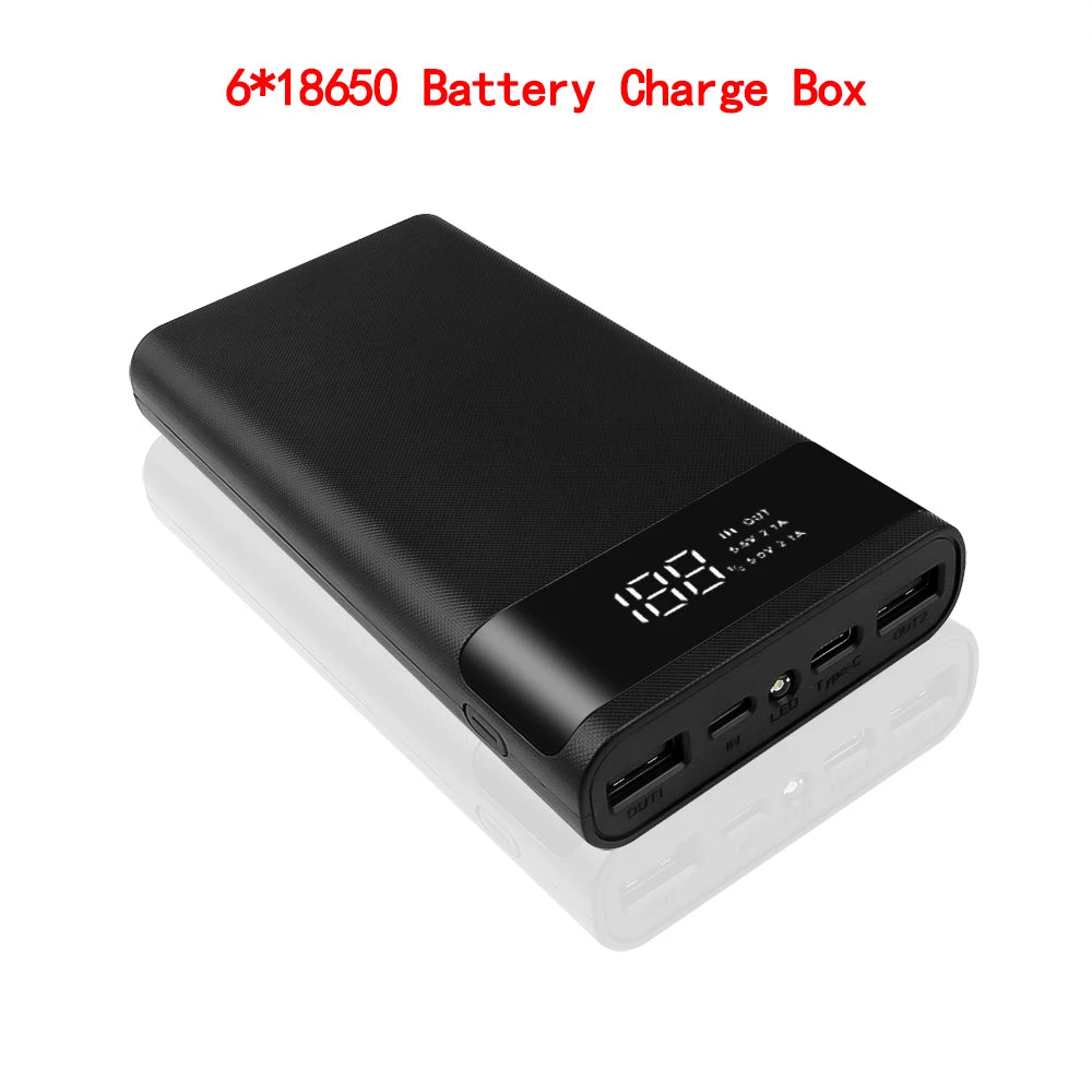 Kebidumei double USB Micro USB Type C batterie externe coque 5V bricolage 4/6*18650 boîtier batterie Charge boîte de stockage sans batterie
