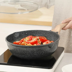 DONNOR Pot en céramique poêle antiadhésive Wok poêle avec couvercle poêle de Chef cuisinière à gaz à Induction Steak universel cuisson poêle à Omelette aux œufs