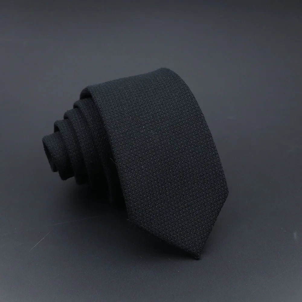 Cravates classiques en coton pour hommes, 6cm, fait à la main, col étroit, rayé, solide, Slim, décontracté, cravate à carreaux, cadeau pour hommes