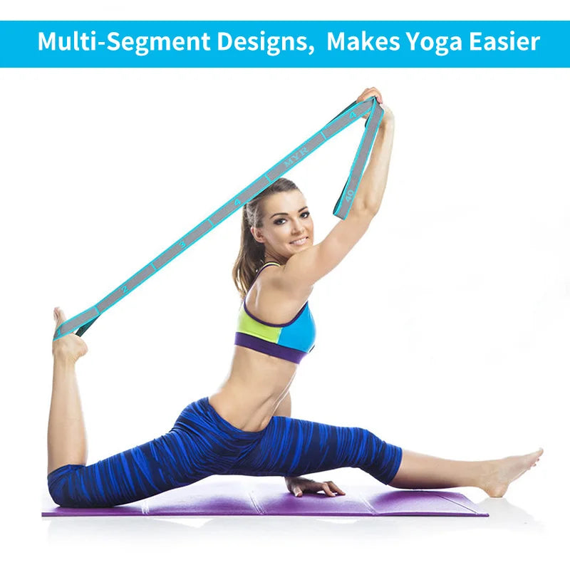 Sangle d'étirement élastique de yoga avec boucles, sangle extensible pour ballet, jambe, corps, bande extensible pour yoga, danse, Pilates, gymnastique