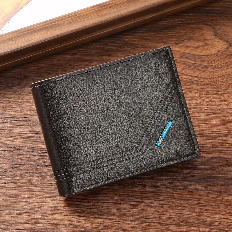 Men Short Bifold Faux Leather Masculina Billetera Credit ID Card Holder Wallet Billfold Purse Clutch Solid Hombre Business Slim