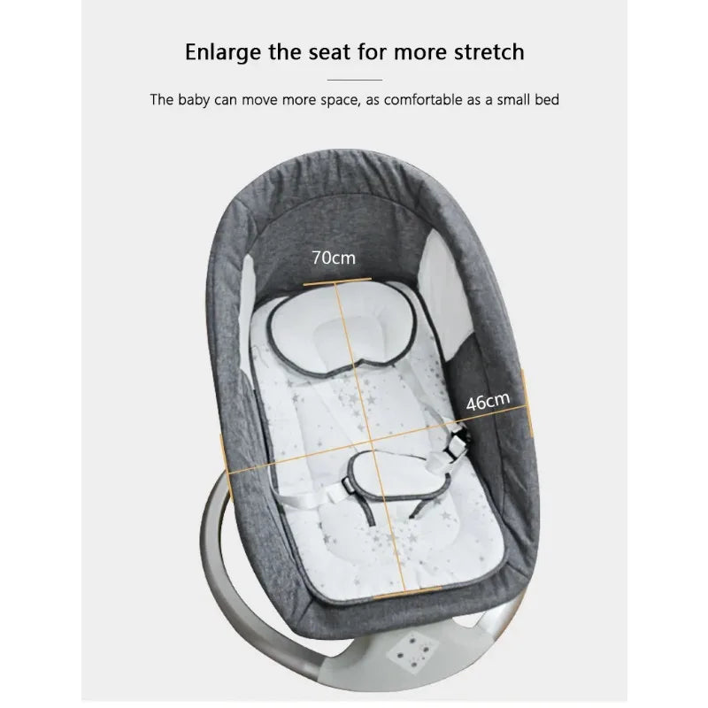 IMBABY-Chaise à Bascule pour Bébé, Berceau Intelligent, Balançoire Électrique pour Enfants, Chaise Longue Réglable pour Bébé, Berceau avec Musique