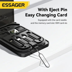 Essager-Câble 4 en 1 USB de type C vers USB C, PD 60W, charge rapide, pour iPhone Xiaomi, micro câble avec support, boîte de rangement