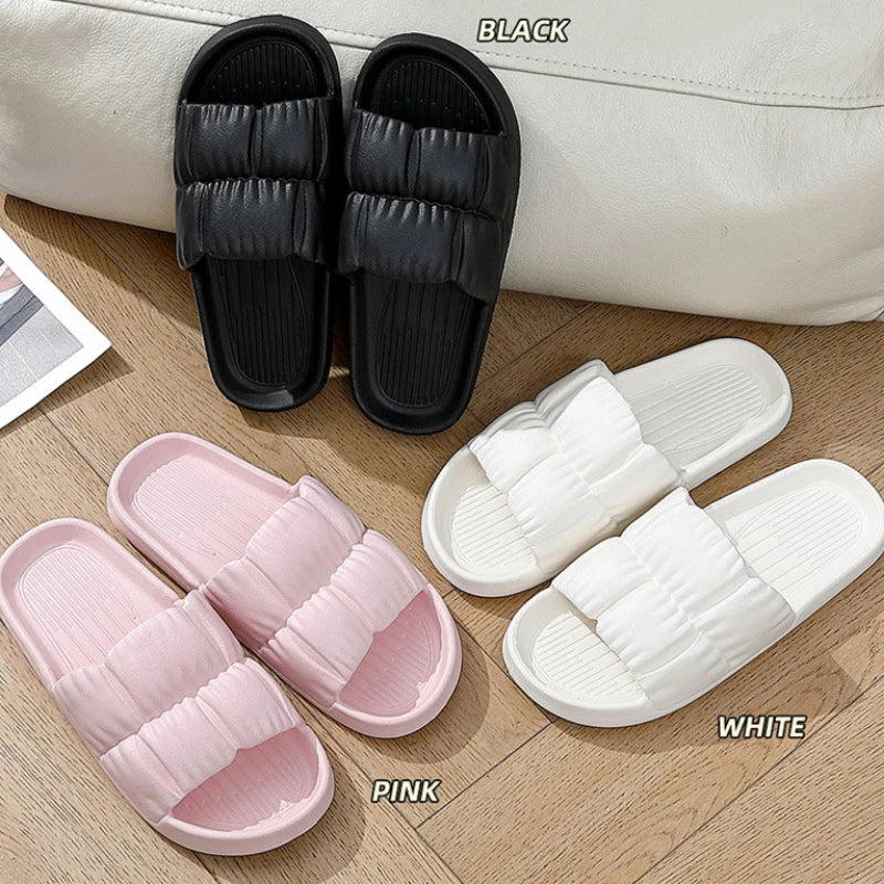 Pantoufles à fond souple pour femmes, maison, salle de bain, maison, bain, antidérapantes, sandales d'été pour hommes, vêtements de plage confortables