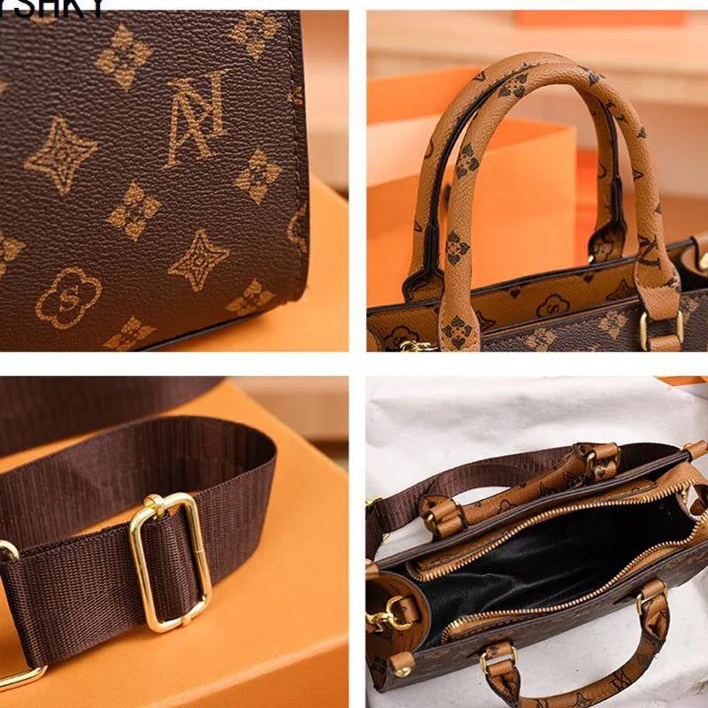 Sac à bandoulière monogramme imprimé en cuir pour femme, sac à main à bandoulière unique, sacs à main de créateur de luxe, nouvelle marque, 2025