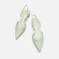 Été 2025 nouvelles femmes noir Baotou mode sandales femme talons pompes soie Sexy pointu Sandalias femme talons bas chaussures