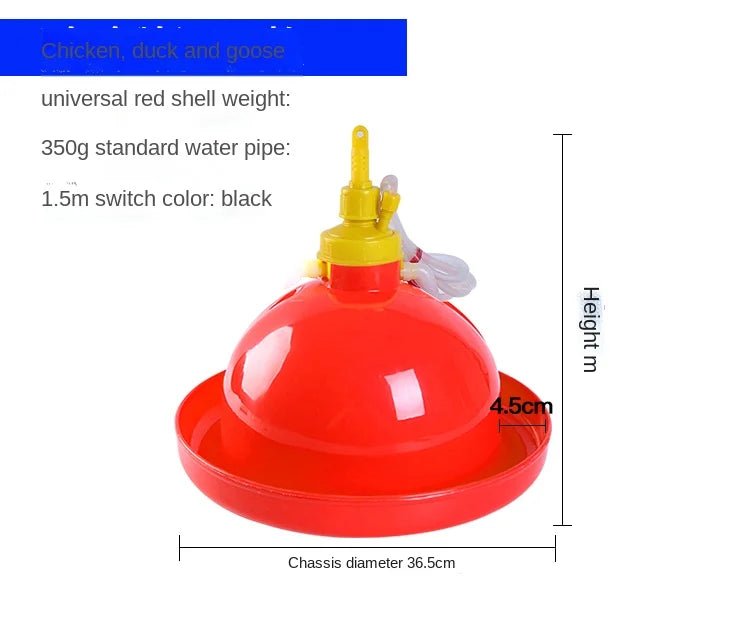 Abreuvoir en plastique jetable pour volaille, canard, oie, bromicrophone, fontaine automatique, bouilloire à boire, ligne d'arrosage, fournitures