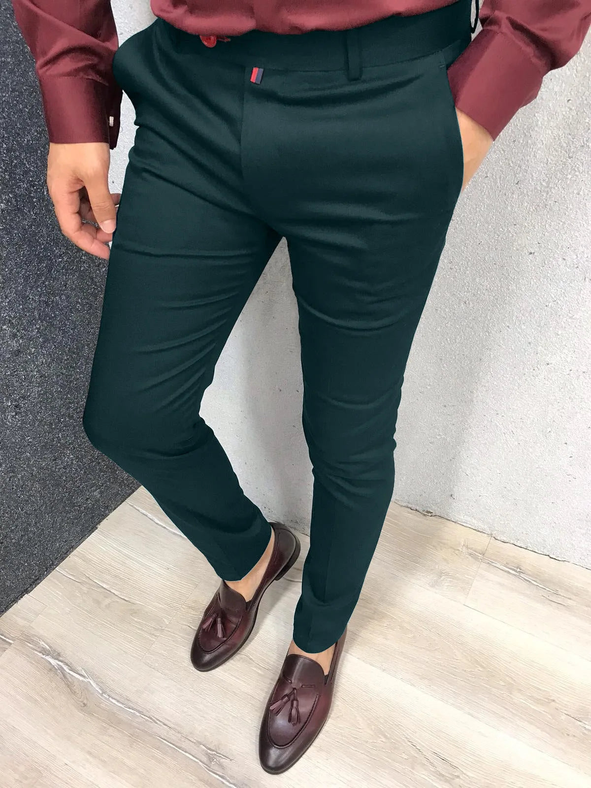 Pantalons décontractés pour hommes, pantalons formels pour affaires quotidiennes, taille haute, Slim, Style européen et américain, couleur unie, quatre saisons