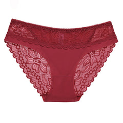 Sous-vêtements Sexy en dentelle pour femmes, Lingerie douce et confortable, culotte à bordure décorative, slip taille basse respirant