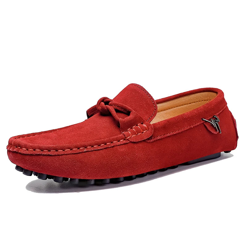 Mocassins de travail coordonnants pour hommes, chaussures provoqué de banquet haut de gamme, rouge, à la mode, style britannique