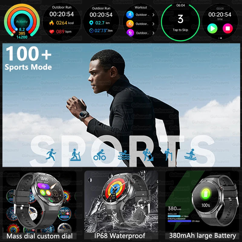 2025 nouveau pour HUAWEI montres de santé lipides sanguins acide uricique pression artérielle analyse du corps montre intelligente ECG + PPG horloge Smartwatch hommes
