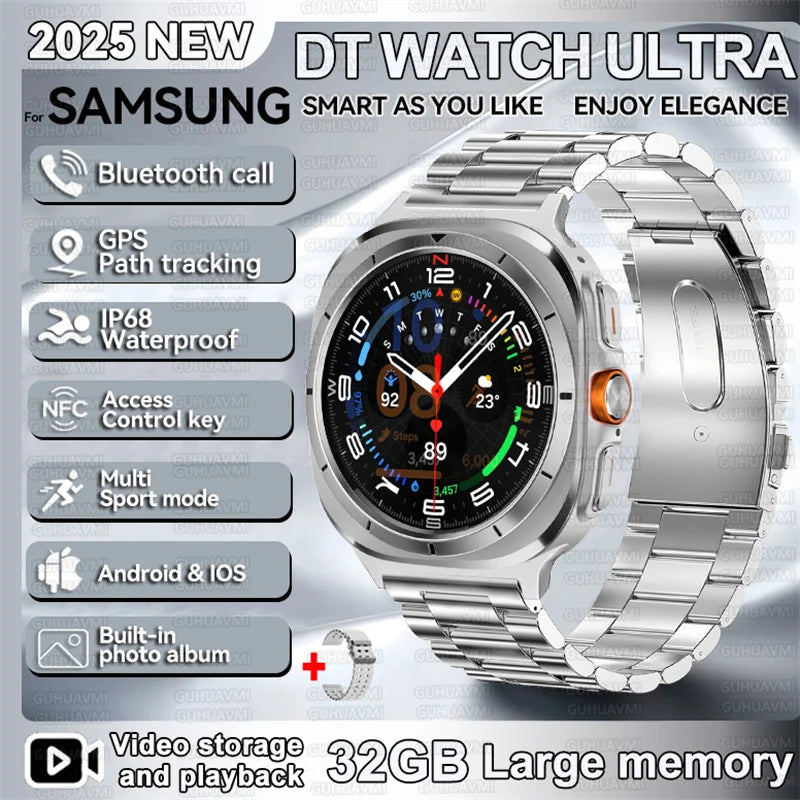 2025 nouveau pour Samsung DT montre UItra 7 32Gb AMOLED MP4 vidéo NFC hommes femmes HD Bluetooth appel boussole Fitness GPS Tracker montre