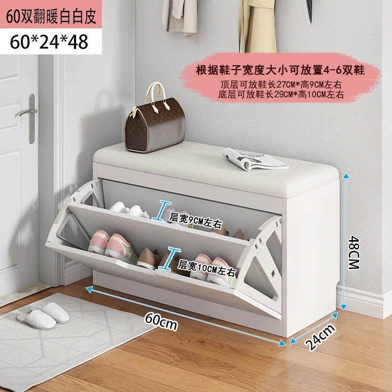 Porche entrée chaussure chaise rembourré salon maison rabat étagère à chaussures banc avec siège armoire à chaussures multicouche