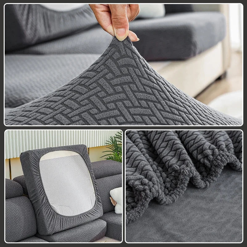 Juste de canapé élastique à grille oblique lavable, housses de coussin de siège de canapé Jacquard, housse de canapé commandée pour salon
