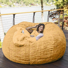 Pas de peluche gris pouf chaise géante pouf Pouf canapé-lit bouffée Futon chambre siège Tatami Relax salon meubles seulement sac étui