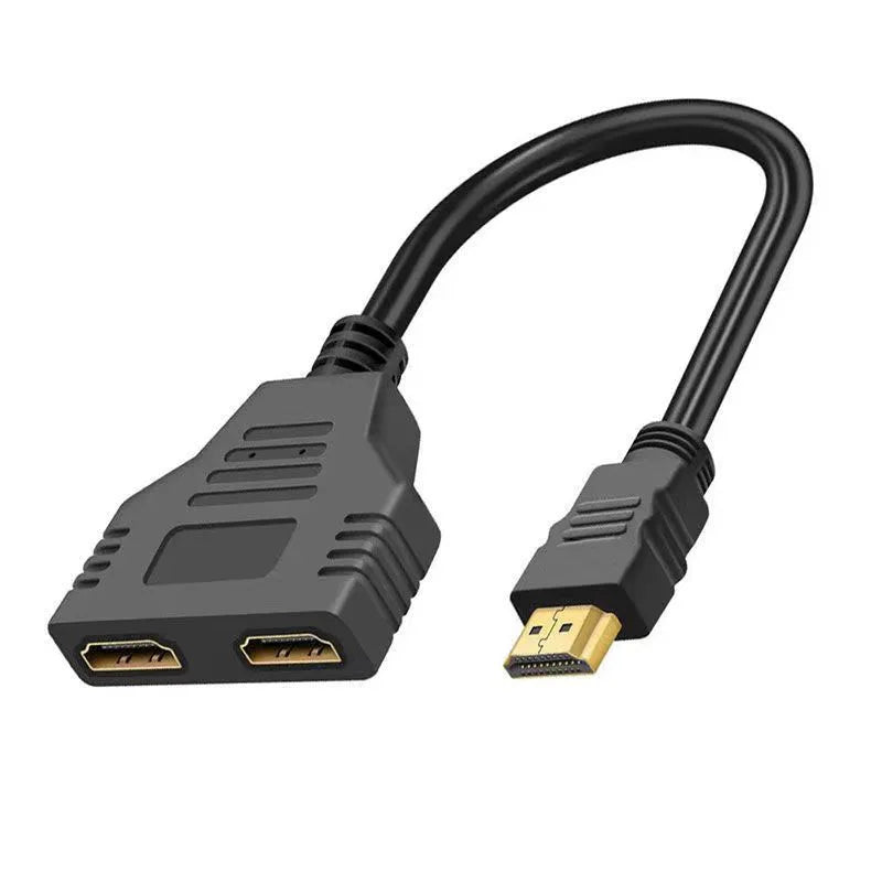 Câble adaptateur séparateur HDMI 1 mâle vers double HDMI, 2 voies femelle 4K 3D Y, pour ordinateur portable, moniteur TV 1080P