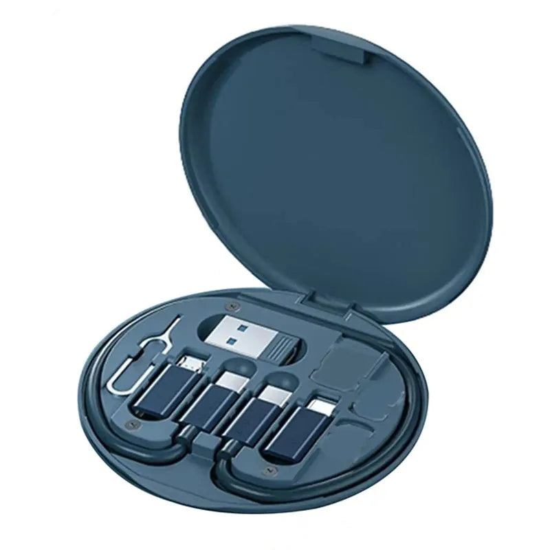 Kit d'adaptateur de charge rapide 60W type-c vers USB C vers Micro USB vers éclairage pour IPhone 14 13 12 Pro convertisseur OTG boîte de rangement multiple