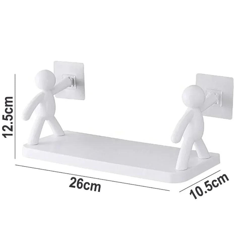 Supports de rangement auto-adhésifs pour shampoing de salle de bain, étagère en plastique, étagères d'organisation, Support