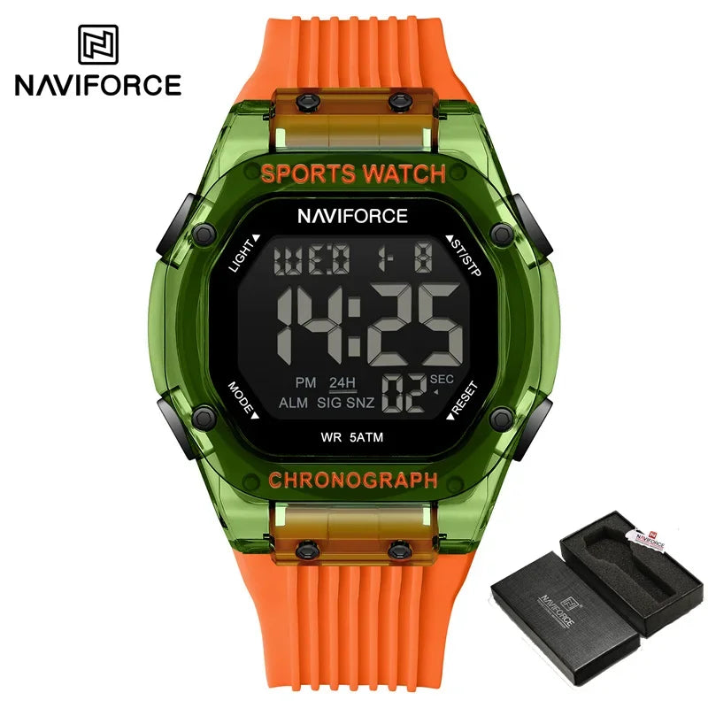 NAVIFORCE NF7113 montre pour hommes mode populaire bracelet en Silicone 5ATM étanche électronique Simple calendrier horloge