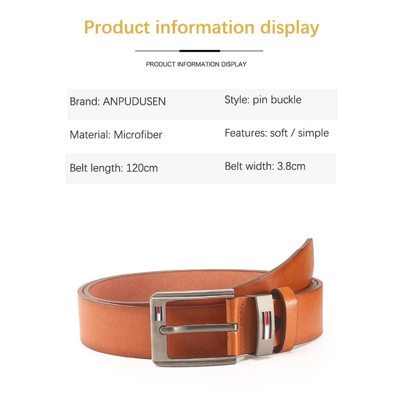 1X Haute Qualité Hommes Ceinture Alliage Boucle Carrée Mâle PU Cuir Ceinture Hommes Mâle Sangle Épingle Boucle Fantaisie Vintage Jeans Ceinture Sangle