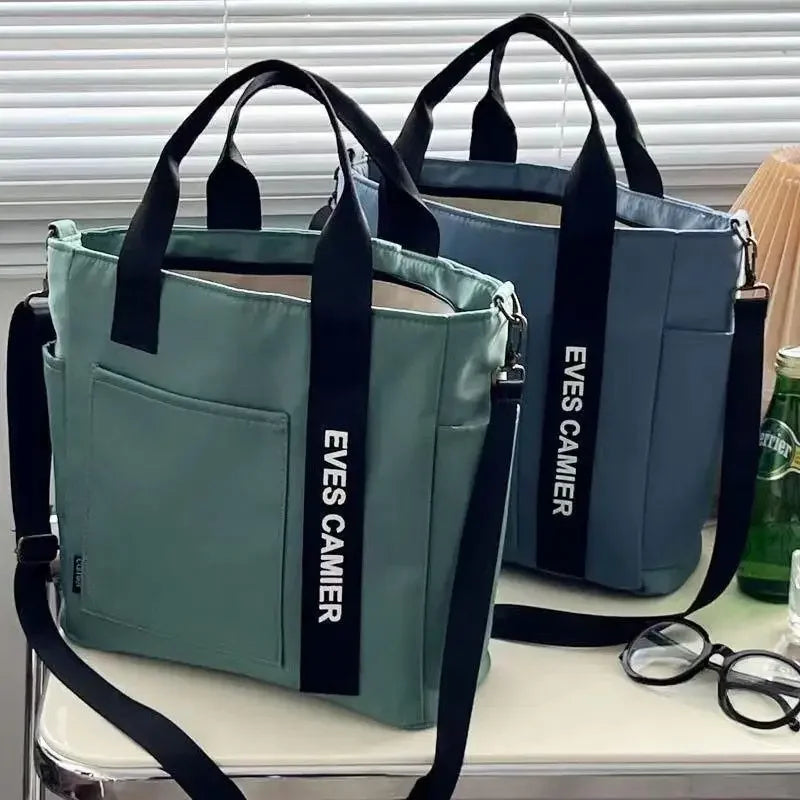 Sac à main en toile imperméable et Nylon, fourre-tout décontracté de grande capacité, sacoches simples à la mode pour écolière, nouvelle collection 2024