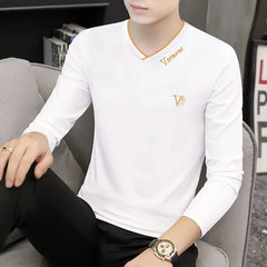 Mode coréenne élégant automne T-shirt hommes ample sport décontracté Chic couleur unie T-shirt Y2K Hipster rue haut décontracté vêtements masculins