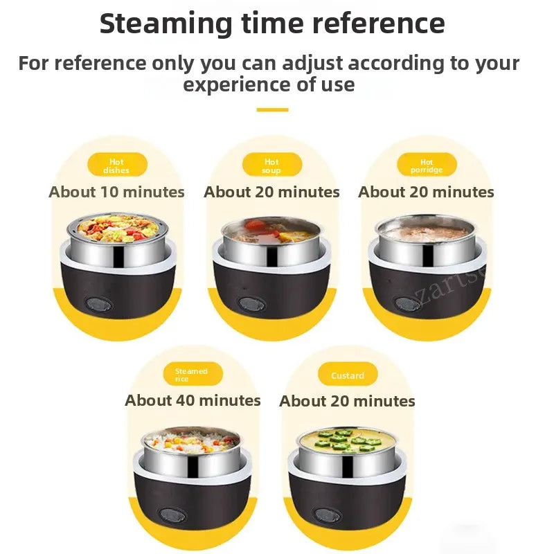 Boîte à déjeuner électrique en acier inoxydable, chauffage du riz, employé de bureau, prise en chauffage électrique, isolation thermique, boîte à déjeuner