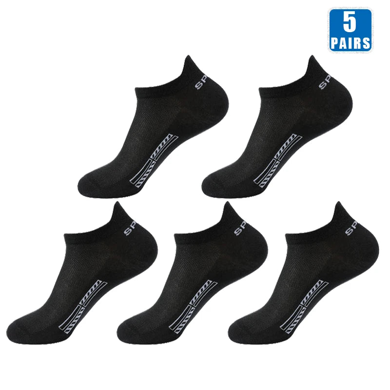 5 Pairs Cotton Short Socks for Male High Quality Women's Low-Cut Crew Ankle Sports Mesh Breathable Summer Casual Soft Men Sock