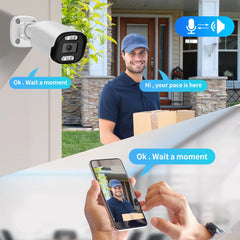 8MP 4K Caméra de surveillance extérieure IP PoE  (Xmeye) avec vision nocturne, audio et IA, détection de visage et protocole Onvif RTSP