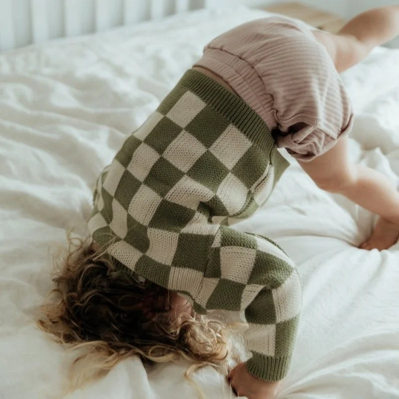 Pull à carreaux pour enfants, pull pour bébé, 100% coton, tenues Buffalo