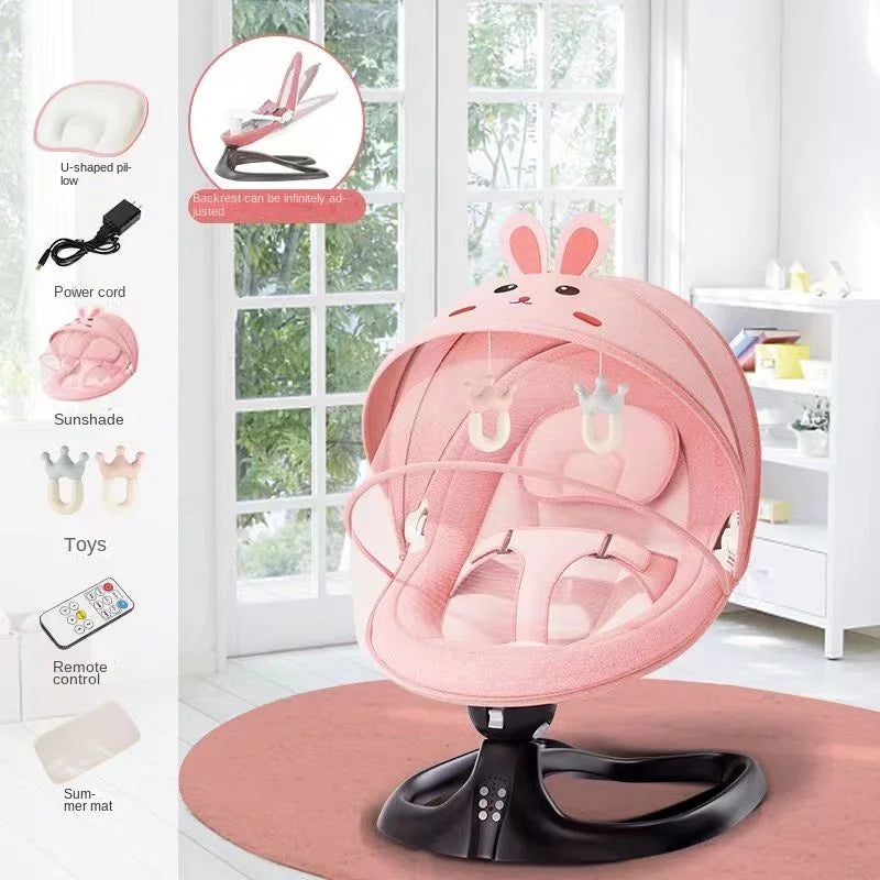 Chaise à bascule électrique Coax Baby God, chaise apaisante pour nouveau-né, berceau de sommeil pour bébé inclinable, lit pouvant s'asseoir et voiler