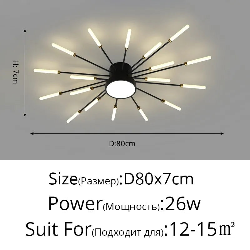 Modern LED Chandelier For Living Room Bedroom Home Roof Indoor Gold Metal Ceiling Lamp With Remote Control Lighting Lustre Decor