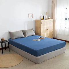 Drap-Juste Brossé avec Bandes artificiel astiques, Couvre-Matelas Réglable Antidérapant, Couvre-Lit, Couvre-Lit, Couvre-Lit Simple, Queen et King Size