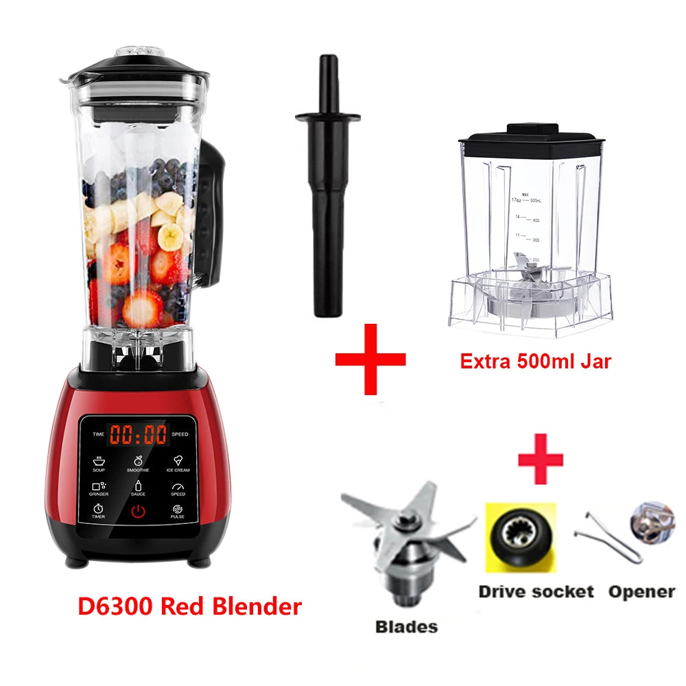 Mixeur digital professionnel 3HP sans BPA 2 LItres avec touche tactile, robot de cuisine blender, mélangeur et presse-agrumes très puissant pour faire de délicieux smoothies glacés aux fruits avec bouton sensitif
