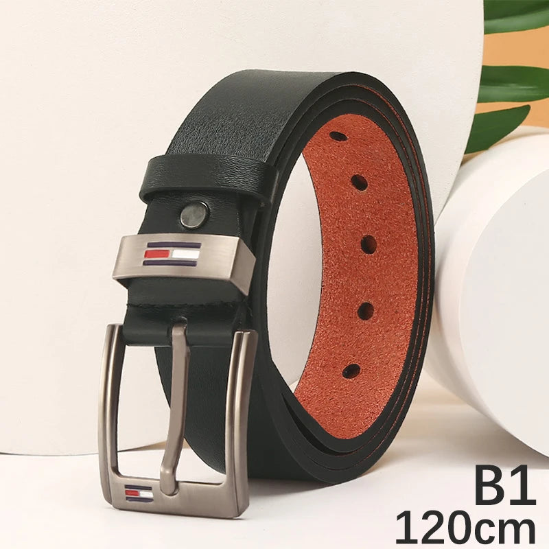 1X Haute Qualité Hommes Ceinture Alliage Boucle Carrée Mâle PU Cuir Ceinture Hommes Mâle Sangle Épingle Boucle Fantaisie Vintage Jeans Ceinture Sangle