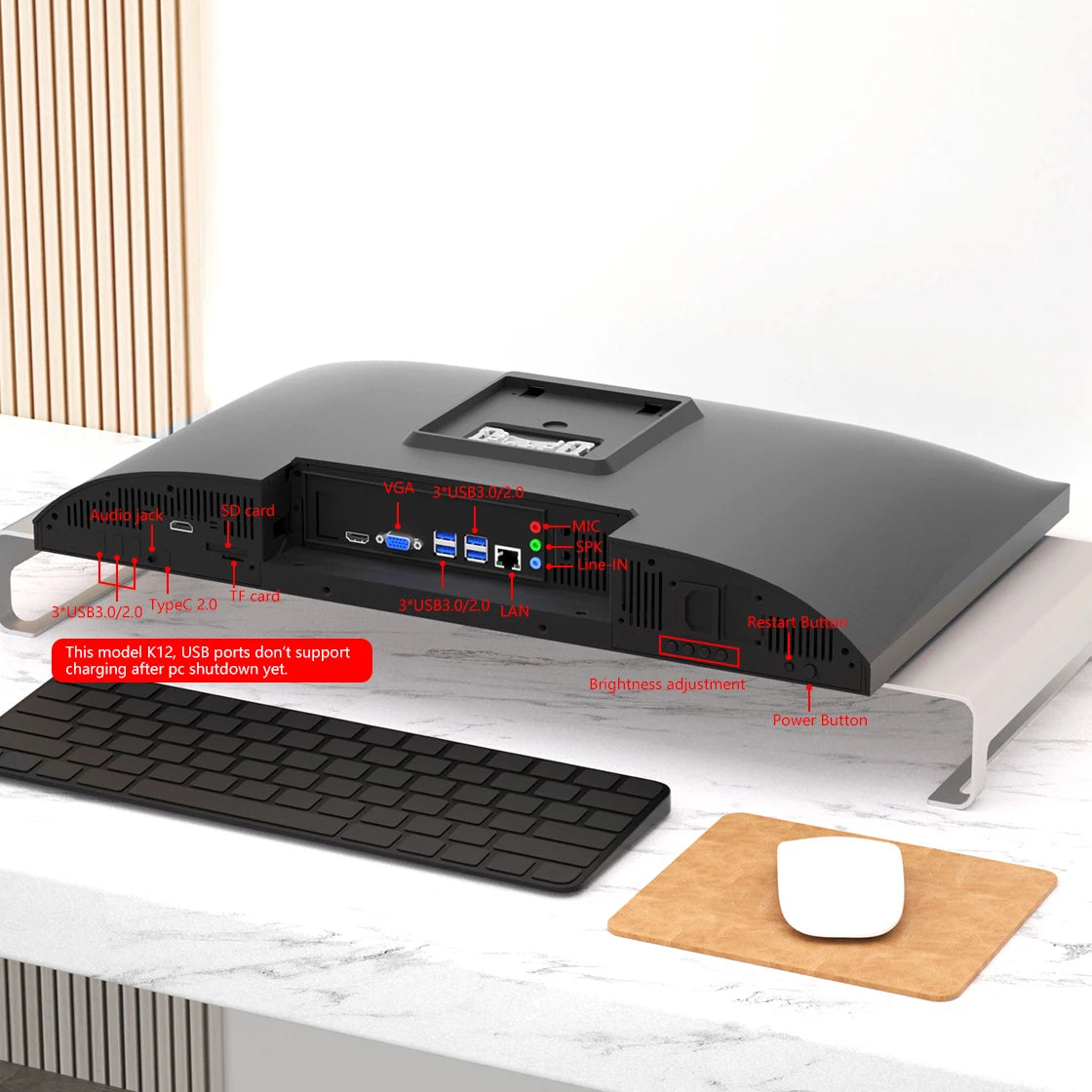 PC tout-en-un I3 I5 I7 I9 ordinateur 23,8 "FHD PC ordinateur de bureau tout-en-un DVD étudiant de bureau